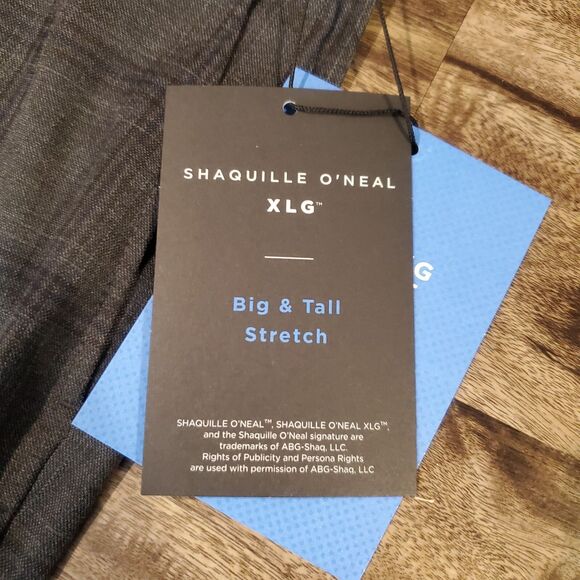 NWT $150 Shaquille O'Neal XLG Mens Grey Plaid Suit Pants 50x32 46x30 44x32 48x30 - Picture 4 of 9